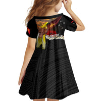 Papua New Guinea Remembrance Day Family Matching Tank Maxi Dress and Hawaiian Shirt Bird of Paradise Plumeria Flower and Polynesian Pattern