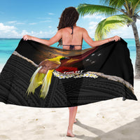 Papua New Guinea Remembrance Day Sarong Bird of Paradise Plumeria Flower and Polynesian Pattern