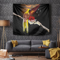 Papua New Guinea Remembrance Day Tapestry Bird of Paradise Plumeria Flower and Polynesian Pattern LT03 - Polynesian Pride