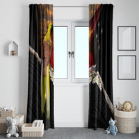 Papua New Guinea Remembrance Day Window Curtain Bird of Paradise Plumeria Flower and Polynesian Pattern LT03 - Polynesian Pride