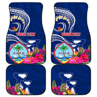 Personalised Guam Liberation Car Mats Latte Stone and Guahan Seal Jungle Flower
