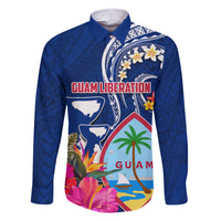 Guam Liberation Family Matching Short Sleeve Bodycon Dress and Hawaiian Shirt Latte Stone and Guahan Seal Jungle Flower