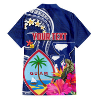 Personalised Guam Liberation Hawaiian Shirt Latte Stone and Guahan Seal Jungle Flower LT03 - Polynesian Pride