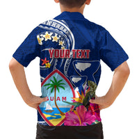 Personalised Guam Liberation Hawaiian Shirt Latte Stone and Guahan Seal Jungle Flower LT03 - Polynesian Pride