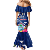 Personalised Guam Liberation Mermaid Dress Latte Stone and Guahan Seal Jungle Flower LT03 - Polynesian Pride