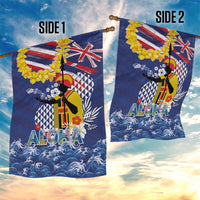 Hawaii King Kamehameha Day Garden Flag Lei Sea Waves Polynesian Tapa Pattern