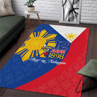 Philippines Independence Day Area Rug Araw ng Kalayaan Polynesian Sun and YAKAN Pattern