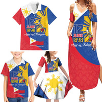 Philippines Independence Day Family Matching Summer Maxi Dress and Hawaiian Shirt Araw ng Kalayaan Polynesian Sun and YAKAN Pattern
