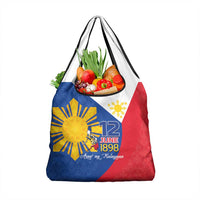 Philippines Independence Day Grocery Bag Araw ng Kalayaan Polynesian Sun and YAKAN Pattern
