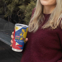 Philippines Independence Day Tumbler Cup Araw ng Kalayaan Polynesian Sun and YAKAN Pattern