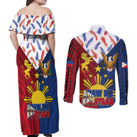 Philippines Independence Day 126th Anniversary Couples Matching Off Shoulder Maxi Dress and Long Sleeve Button Shirt Polynesian Pattern National Flag Style