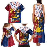 Philippines Independence Day 126th Anniversary Family Matching Tank Maxi Dress and Hawaiian Shirt Polynesian Pattern National Flag Style