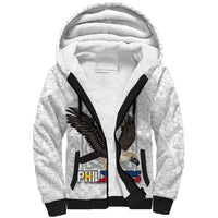 Philippines Eagle Week Sherpa Hoodie Polynesian Pattern Barong Style LT03 Unisex White - Polynesian Pride