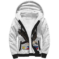 Philippines Eagle Week Sherpa Hoodie Polynesian Pattern Barong Style LT03 Unisex White - Polynesian Pride