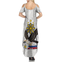 Philippines Eagle Week Summer Maxi Dress Polynesian Pattern Barong Style LT03 - Polynesian Pride