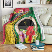 Vanuatu Tribal Boar Tusk Blanket Tropical Plants with Namele and Melanesian Pattern