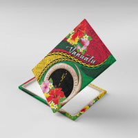 Vanuatu Tribal Boar Tusk Canvas Wall Art Tropical Plants with Namele and Melanesian Pattern LT03 With Frame Red - Polynesian Pride