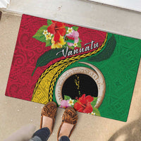 Vanuatu Tribal Boar Tusk Rubber Doormat Tropical Plants with Namele and Melanesian Pattern LT03 - Polynesian Pride