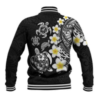 Hawaiian Plumeria Turtles Baseball Jacket Polynesian Art Tattoo LT03 - Polynesian Pride