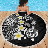 Hawaiian Plumeria Turtles Beach Blanket Polynesian Art Tattoo LT03 - Polynesian Pride