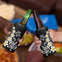 Hawaiian Plumeria Turtles 4 in 1 Can Cooler Tumbler Polynesian Art Tattoo