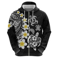 Hawaiian Plumeria Turtles Hoodie Polynesian Art Tattoo