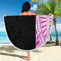 Samoan Art Tattoo Polynesian Pattern Beach Blanket Pink Out Color LT03 - Polynesian Pride