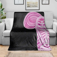 Samoan Art Tattoo Polynesian Pattern Blanket Pink Out Color