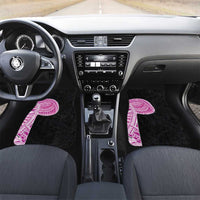 Samoan Art Tattoo Polynesian Pattern Car Mats Pink Out Color LT03 Set 2pcs - Front Black - Polynesian Pride