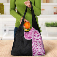 Samoan Art Tattoo Polynesian Pattern Grocery Bag Pink Out Color LT03 - Polynesian Pride