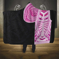 Samoan Art Tattoo Polynesian Pattern Hooded Blanket Pink Out Color LT03 - Polynesian Pride