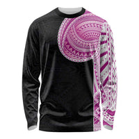 Samoan Art Tattoo Polynesian Pattern Long Sleeve Shirt Pink Out Color LT03 Unisex Black - Polynesian Pride
