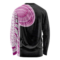 Samoan Art Tattoo Polynesian Pattern Long Sleeve Shirt Pink Out Color LT03 - Polynesian Pride