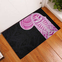 Samoan Art Tattoo Polynesian Pattern Rubber Doormat Pink Out Color LT03 - Polynesian Pride