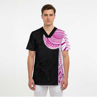 Samoan Art Tattoo Polynesian Pattern Scrub Top Pink Out Color LT03 - Polynesian Pride