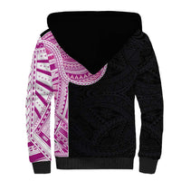 Samoan Art Tattoo Polynesian Pattern Sherpa Hoodie Pink Out Color LT03 - Polynesian Pride