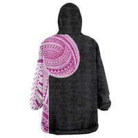 Samoan Art Tattoo Polynesian Pattern Wearable Blanket Hoodie Pink Out Color LT03 - Polynesian Pride