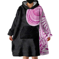 Samoan Art Tattoo Polynesian Pattern Wearable Blanket Hoodie Pink Out Color LT03 - Polynesian Pride
