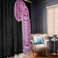 Samoan Art Tattoo Polynesian Pattern Window Curtain Pink Out Color