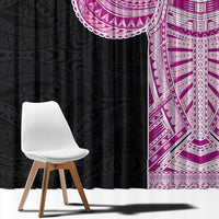 Samoan Art Tattoo Polynesian Pattern Window Curtain Pink Out Color