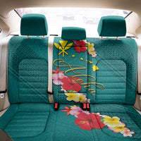 Aloha Kanaka Maoli Hawaii Flowers Back Car Seat Cover With Polynesian Pattern Teal Color