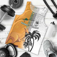 Custom Fiji and Australia Rugby Men Tank Top Aboriginal and Fijian Masi Pattern