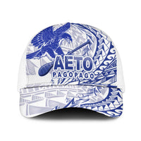 American Samoa Pago Pago Aeto Baseball Net Cap Wingstyle Blue-White Color LT03 One Size White White - Polynesian Pride