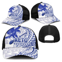American Samoa Pago Pago Aeto Baseball Net Cap Wingstyle Blue-White Color LT03 - Polynesian Pride