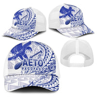 American Samoa Pago Pago Aeto Baseball Net Cap Wingstyle Blue-White Color LT03 - Polynesian Pride