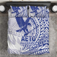 Samoa Pago Pago Aeto Bedding Set Wingstyle Blue-White Color - Polynesian Pride