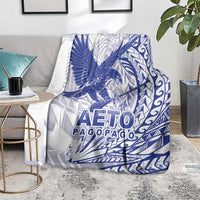 Samoa Pago Pago Aeto Blanket Wingstyle Blue-White Color - Polynesian Pride