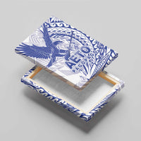 Samoa Pago Pago Aeto Canvas Wall Art Wingstyle Blue-White Color - Polynesian Pride