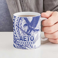 Samoa Pago Pago Aeto Ceramic Mug Wingstyle Blue-White Color - Polynesian Pride