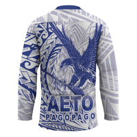American Samoa Pago Pago Aeto Hockey Jersey Wingstyle Blue-White Color LT03 - Polynesian Pride